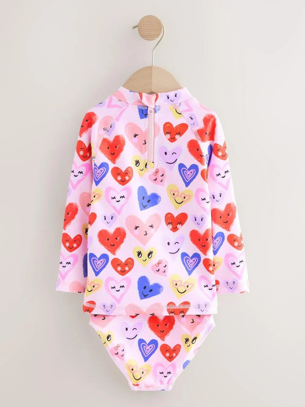 Hot Next Long Sleeve Sunsafe Swim Set (3mths-7yrs) Pink Heart