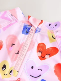 Hot Next Long Sleeve Sunsafe Swim Set (3mths-7yrs) Pink Heart