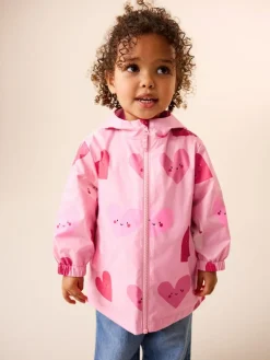 Next Pink Heart Shower Resistant Printed Cagoule Jacket (3mths-7yrs)^ Coats, Jackets & Pramsuits|Coats, Jackets & Pramsuits