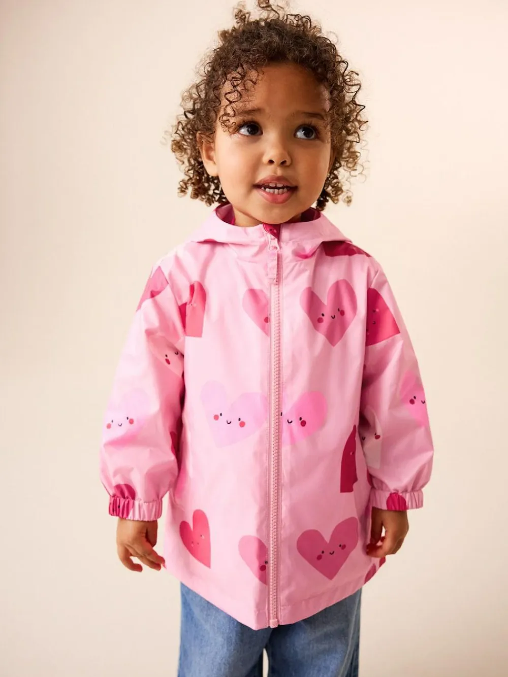 Next Pink Heart Shower Resistant Printed Cagoule Jacket (3mths-7yrs)^ Coats, Jackets & Pramsuits|Coats, Jackets & Pramsuits