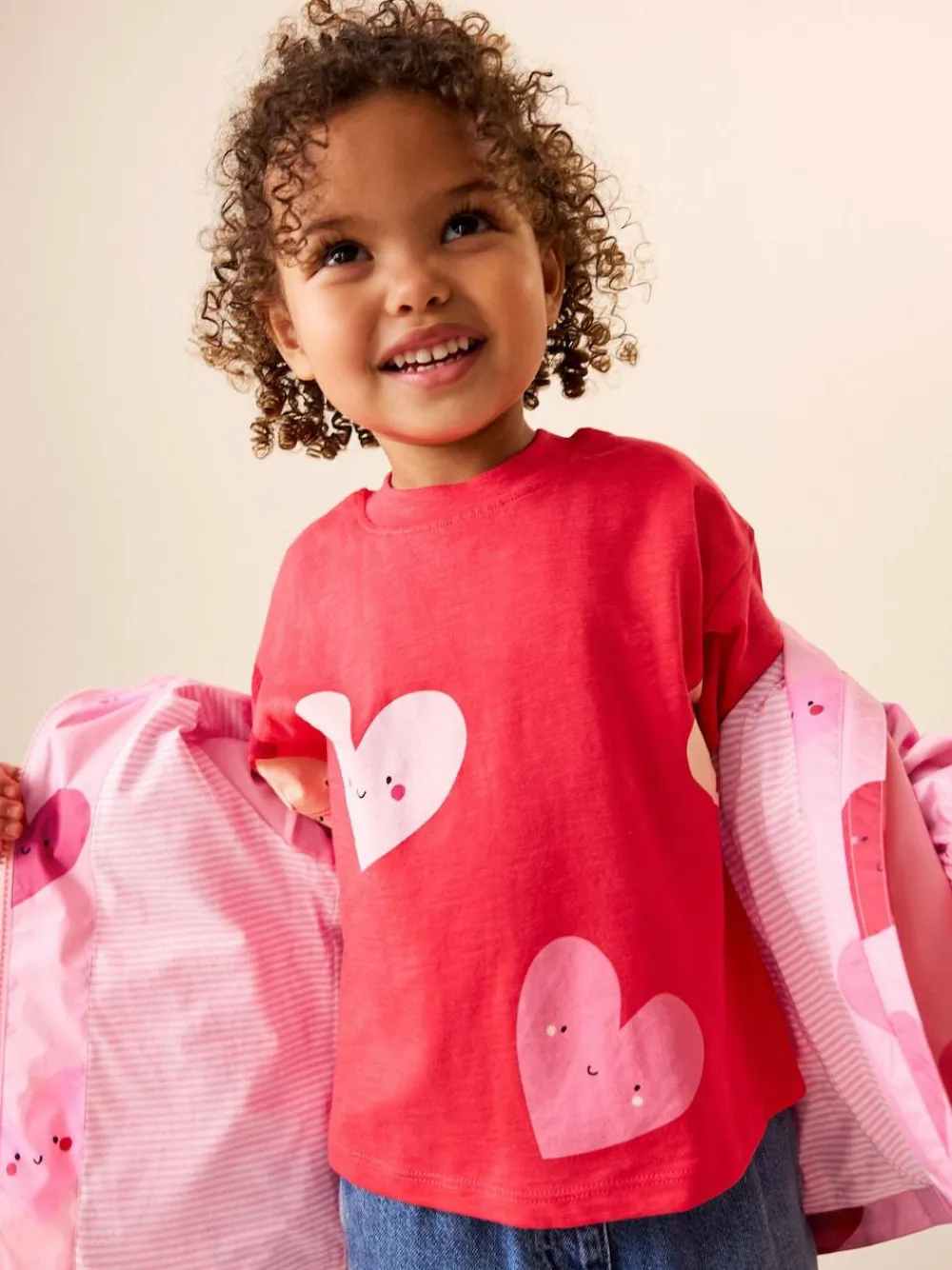 Next Pink Heart Shower Resistant Printed Cagoule Jacket (3mths-7yrs)^ Coats, Jackets & Pramsuits|Coats, Jackets & Pramsuits
