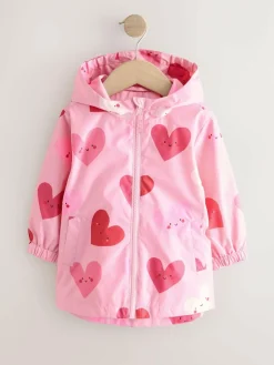 Next Pink Heart Shower Resistant Printed Cagoule Jacket (3mths-7yrs)^ Coats, Jackets & Pramsuits|Coats, Jackets & Pramsuits