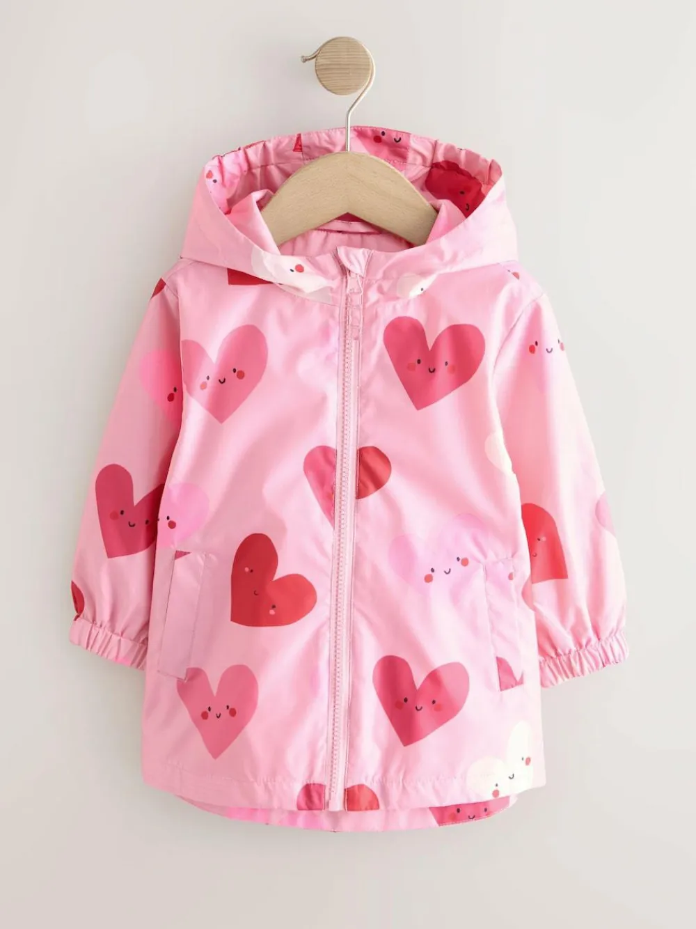 Next Pink Heart Shower Resistant Printed Cagoule Jacket (3mths-7yrs)^ Coats, Jackets & Pramsuits|Coats, Jackets & Pramsuits