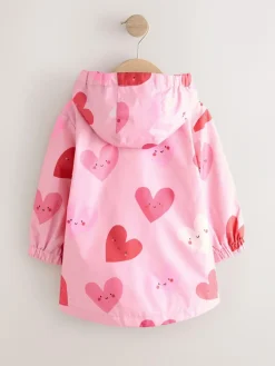 Next Pink Heart Shower Resistant Printed Cagoule Jacket (3mths-7yrs)^ Coats, Jackets & Pramsuits|Coats, Jackets & Pramsuits