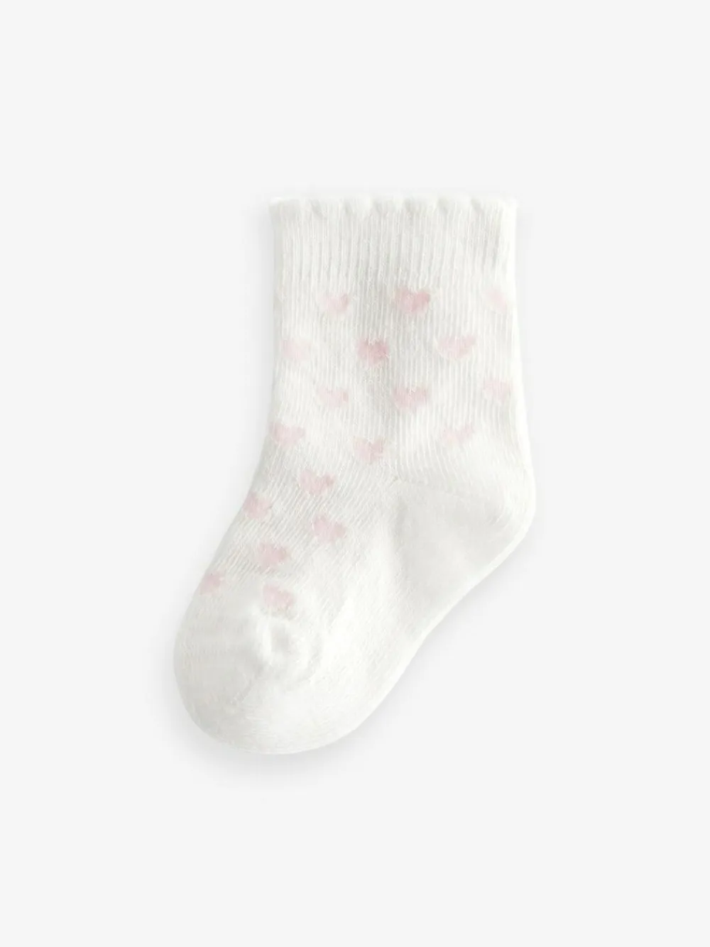 Discount Next Baby Socks 5 Pack (0mths-2yrs) Pink Heart Stripe