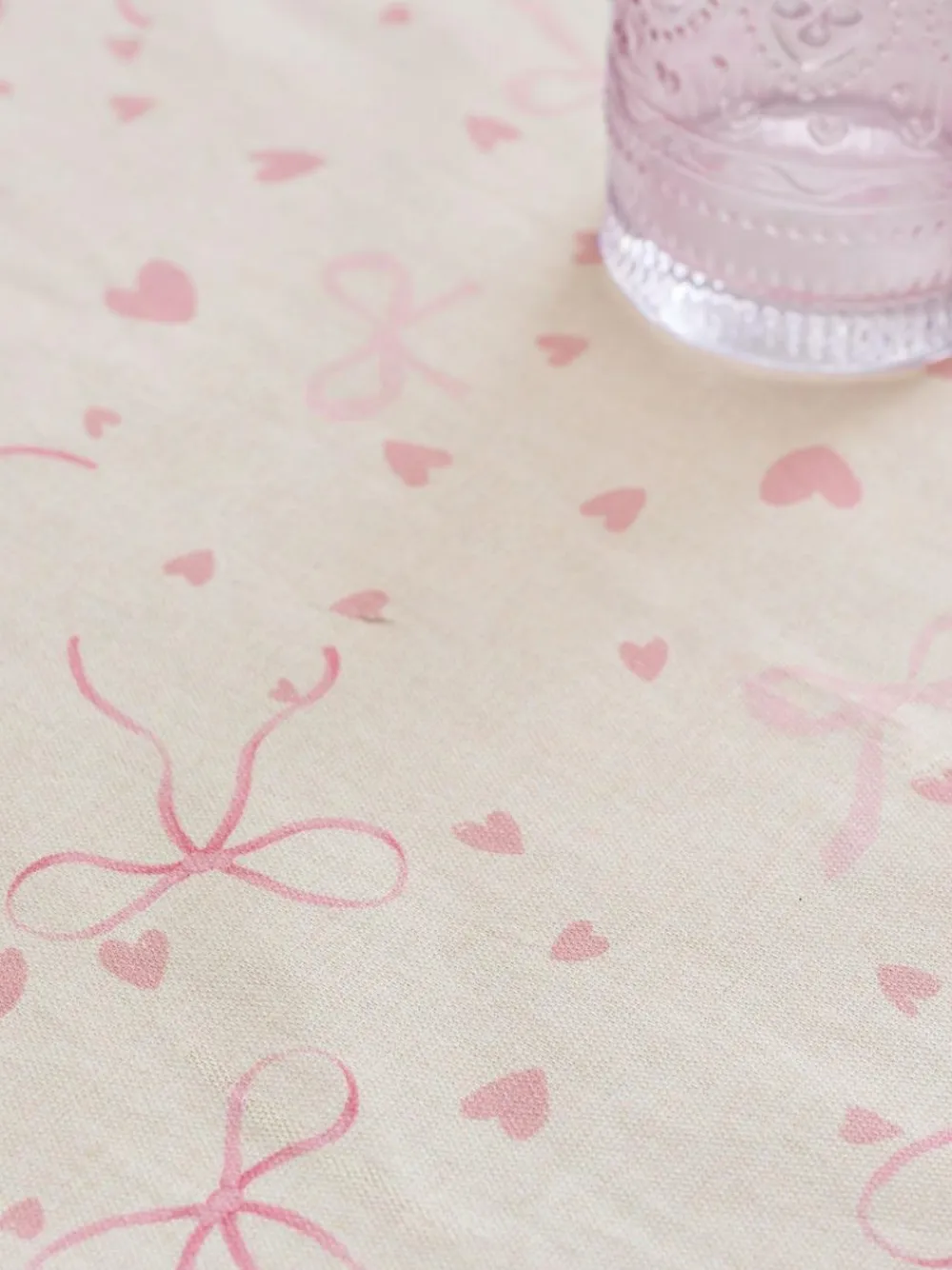 Next Pink Hearts and Bows Wipe Clean Tablecloth^ Table Linen, Placemats & Coasters