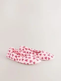 Next Pink Hearts Ballet Slippers^Women Slippers