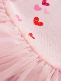 Next Pink Hearts Mesh Skirt Dress (3mths-7yrs)^ Newborn Clothing|Baby Girls