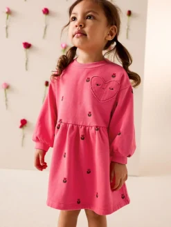 Next Pink Hearts Sweat Dress (3mths-7yrs)^ Knitwear|Knitwear