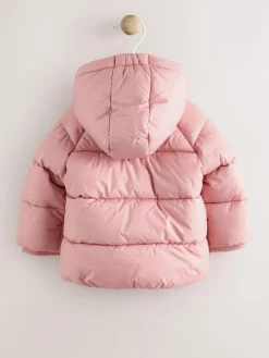 Best Next Hooded Baby Padded Jacket (0mths-2yrs) Pink