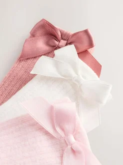 Next Pink Knee High Bow Baby Sock 3 Pack (0mths-2yrs)^ Socks & Tights|Socks & Tights