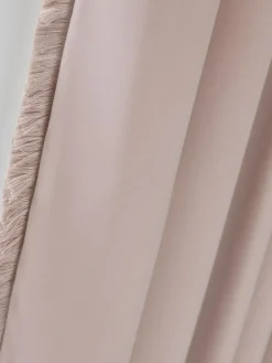 Next Pink Light Rose Matte Velvet Fringe Blackout/Thermal Eyelet Curtains^ Curtains & Blinds