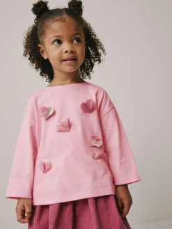 Next Long Sleeve Mesh Heart Appliqué Top (3mths-7yrs)^ Cosy Club