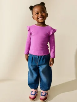 Next Long Sleeve Ribbed Frill Top (3mths-7yrs)^ Tops|Nightwear