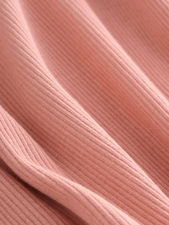 Next Pink Long Sleeve Ribbed Top (3-16yrs)^ Nightwear|T-Shirts