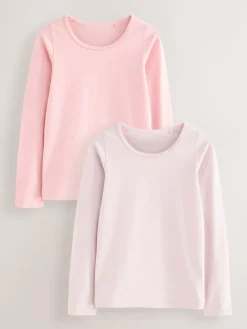 Online Next Long Sleeve Vests 2 Pack (1.5-12yrs) Pink