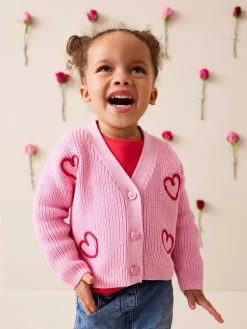 Clearance Next Pink Love Bug Cardigan (3mths-7yrs)