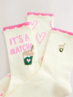 Next Pink Matcha Cushion Sole Sports Ankle Socks 3 Pack^Women Socks & Tights|Sportswear