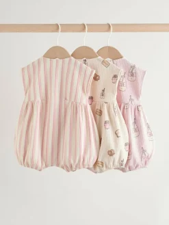 Next 3 Pack Baby Rompers Pink Milk Club