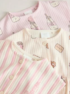 Next 3 Pack Baby Rompers Pink Milk Club