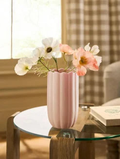 Next Pink Mini Ceramic Scalloped Vase^ Vases