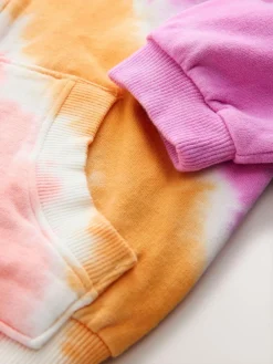 Next Pink Multi Tie Dye Zip Through Hoodie (3-16yrs)^ Nightwear|Sweatshirts & Hoodies
