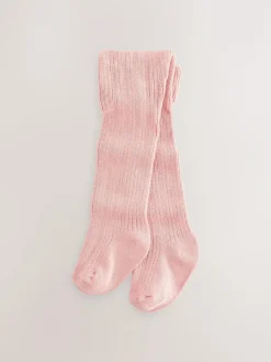 Discount Next Baby Tights 3 Pack (0mths-2yrs) Pink neutral textured