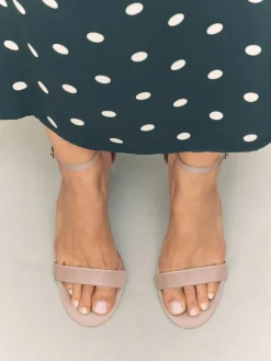 Next Pink Nude Standard/Wide Fit Block Heel Sandals