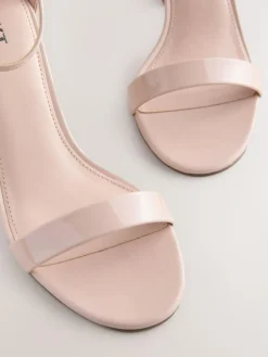 Next Pink Nude Standard/Wide Fit Block Heel Sandals