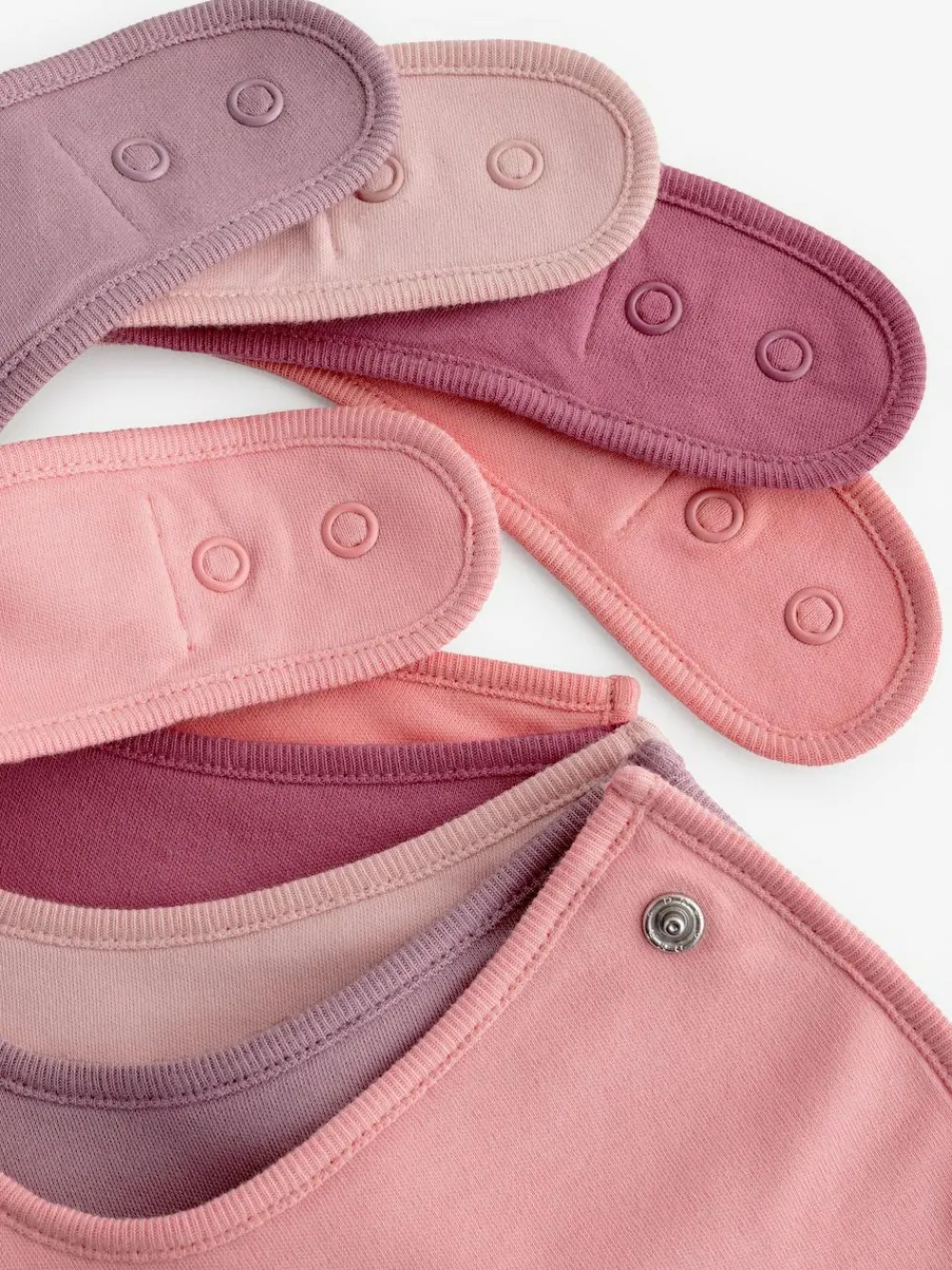 Best Next Pink Plain 5 Pack Baby Bibs