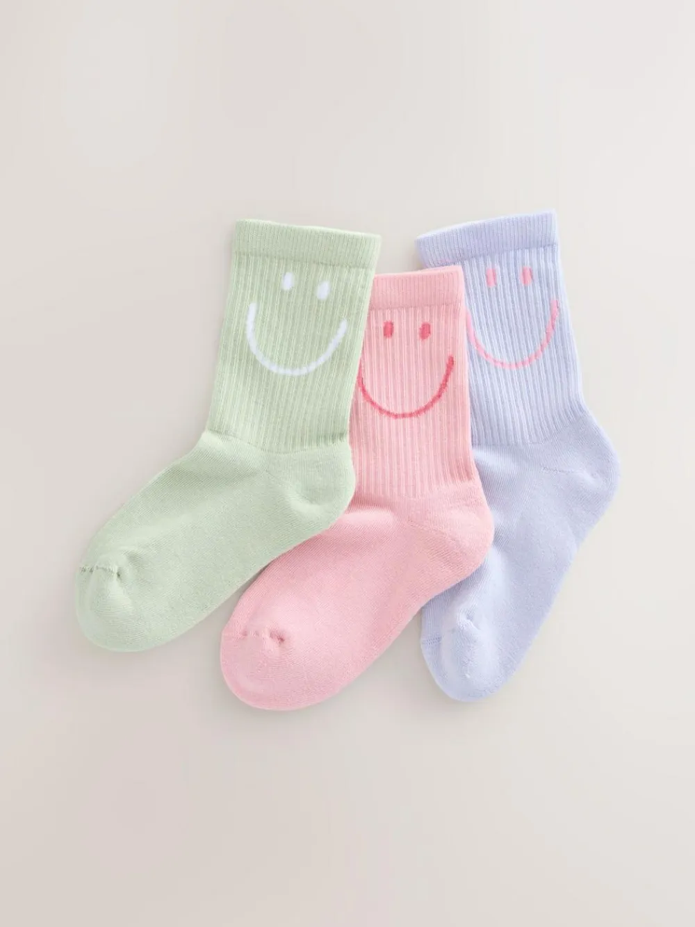 Discount Next Pink, Purple and Green 3 Pack Cotton Rich Cushioned Sole Ankle Socks
