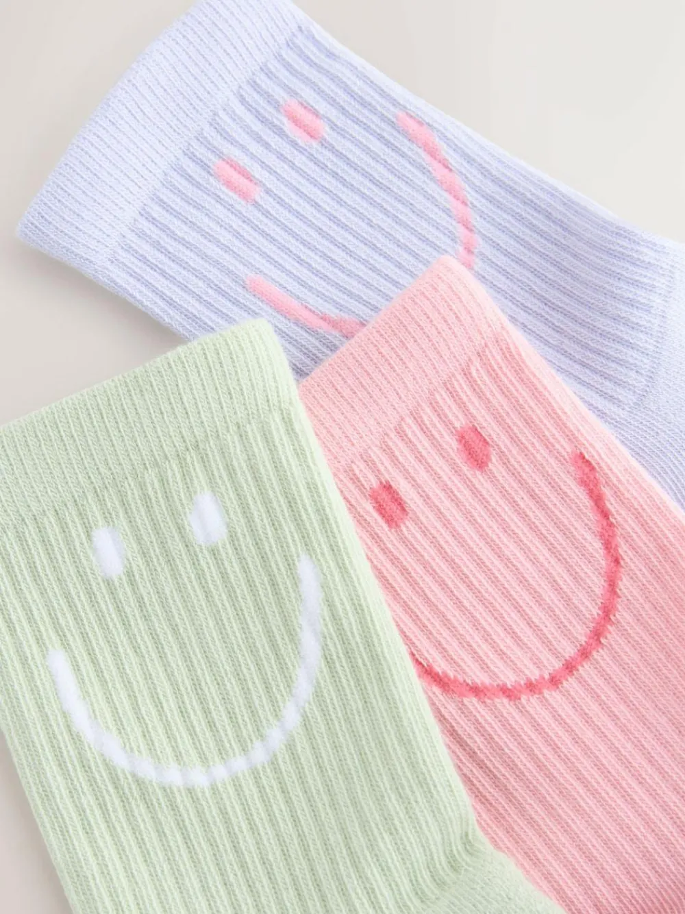 Discount Next Pink, Purple and Green 3 Pack Cotton Rich Cushioned Sole Ankle Socks