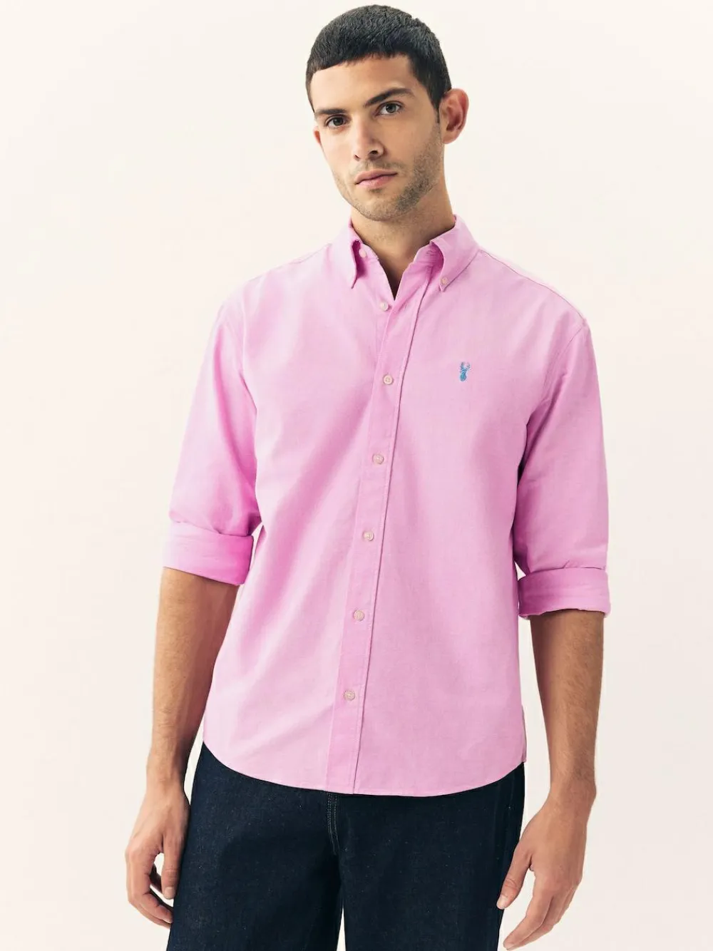 Next Pink Regular Fit Long Sleeve Oxford Shirt^ Shirts