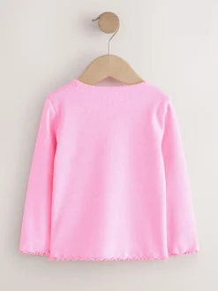 Sale Next Pink Rib Long Sleeve T-Shirt (3mths-7yrs)