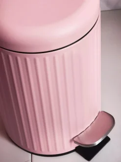 Next Pink Rib Soft Close 3 Litre Pedal Bin^ Bathroom Accessories