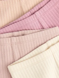 Hot Next Pink Ribbed Baby Leggings 4 Pack (0mths-2yrs)