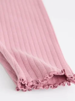 Hot Next Pink Ribbed Baby Leggings 4 Pack (0mths-2yrs)