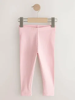 Next Pink Ribbed Leggings 5 Pack (3mths-7yrs)^ Newborn Clothing|Pants & Leggings