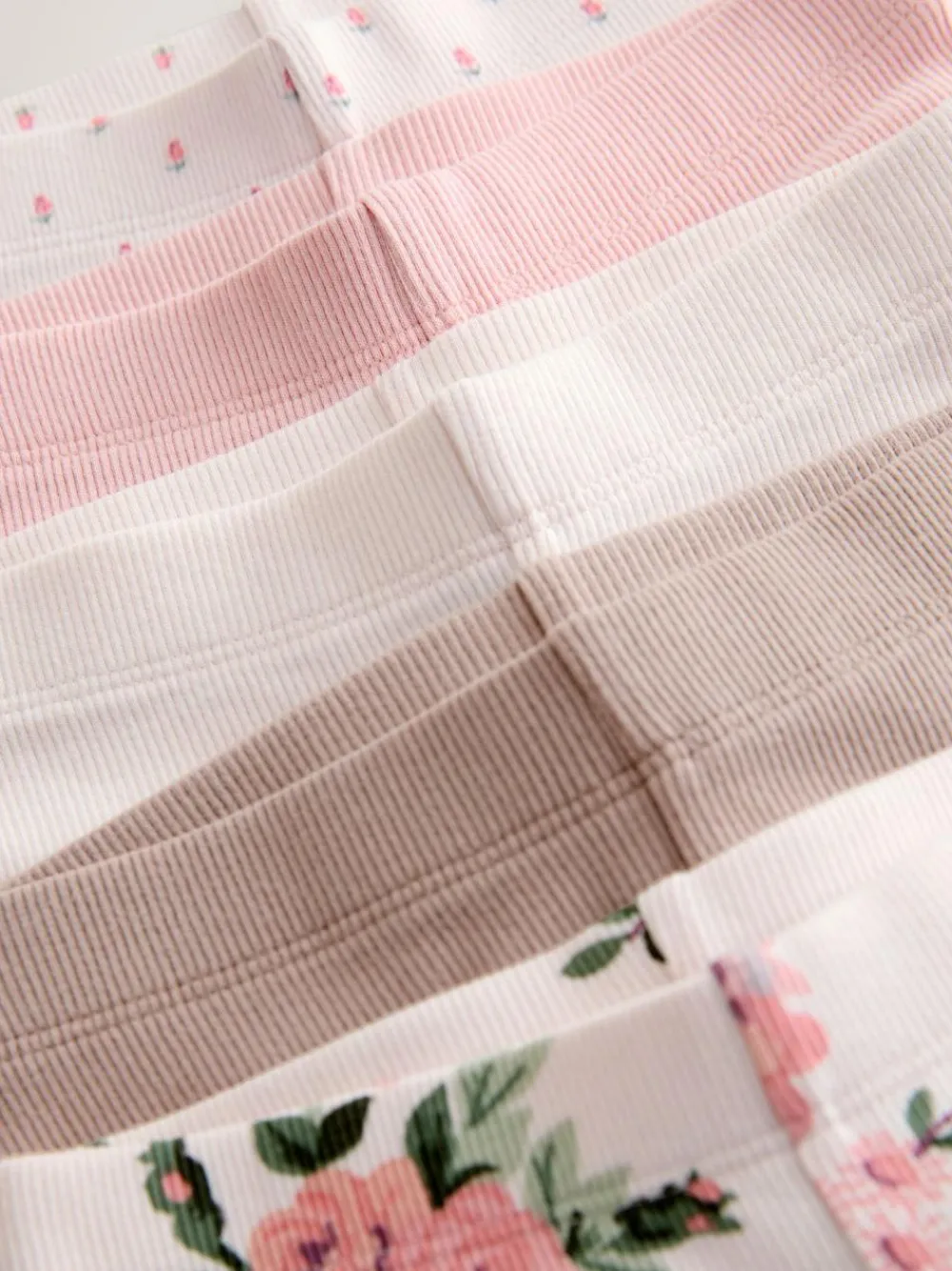 Next Pink Ribbed Leggings 5 Pack (3mths-7yrs)^ Newborn Clothing|Pants & Leggings