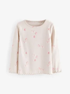 Next Ribbed Long Sleeve Tops 5 Pack (3mths-7yrs) Pink