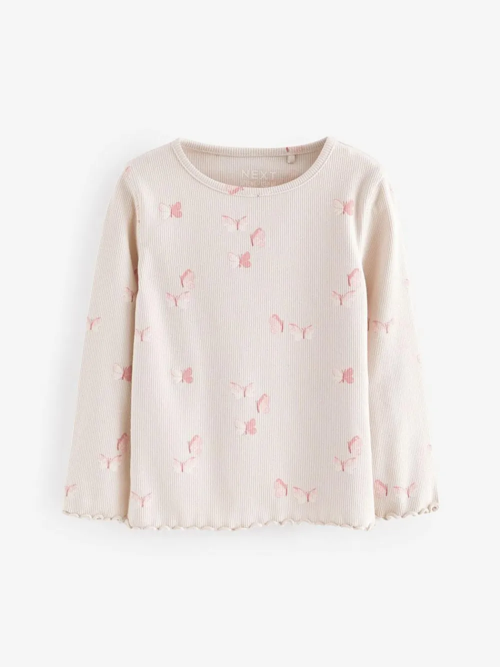 Next Ribbed Long Sleeve Tops 5 Pack (3mths-7yrs) Pink