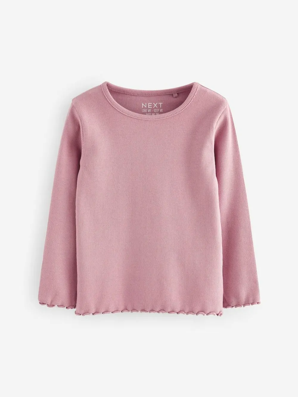 Next Ribbed Long Sleeve Tops 5 Pack (3mths-7yrs) Pink