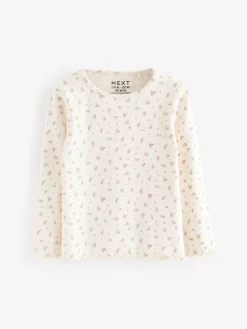 Next Ribbed Long Sleeve Tops 5 Pack (3mths-7yrs) Pink