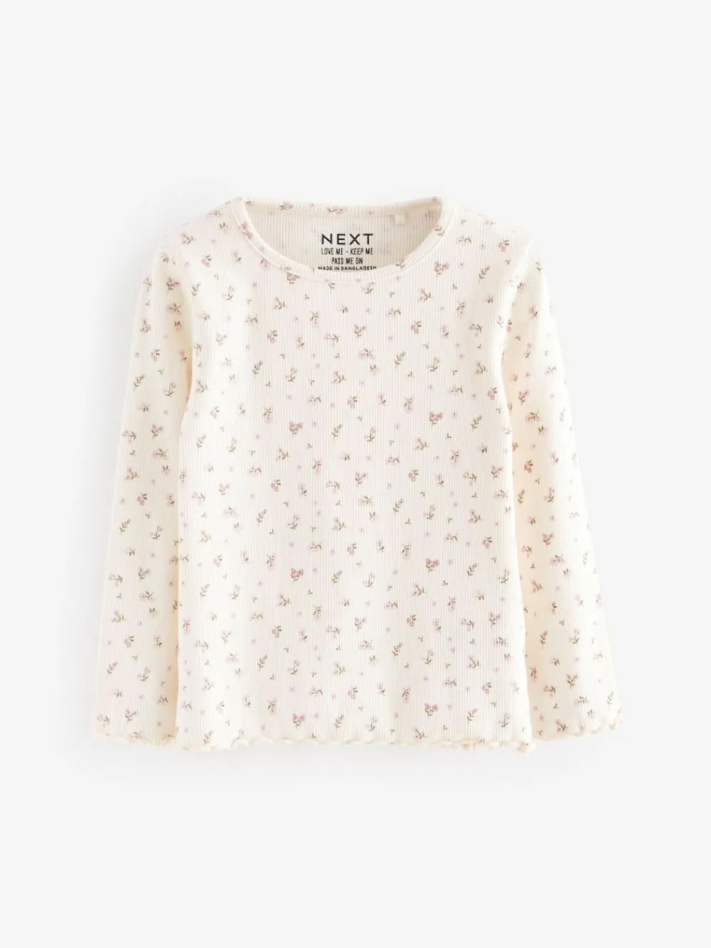 Next Ribbed Long Sleeve Tops 5 Pack (3mths-7yrs) Pink