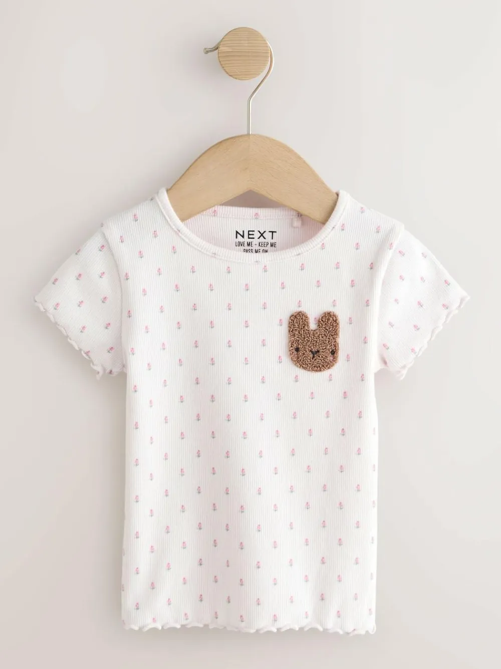 Next Pink Ribbed Short Sleeve Tops 5 Pack (3mths-7yrs)^ Baby Girls|Tops