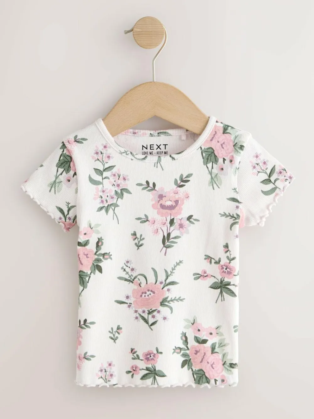 Next Pink Ribbed Short Sleeve Tops 5 Pack (3mths-7yrs)^ Baby Girls|Tops