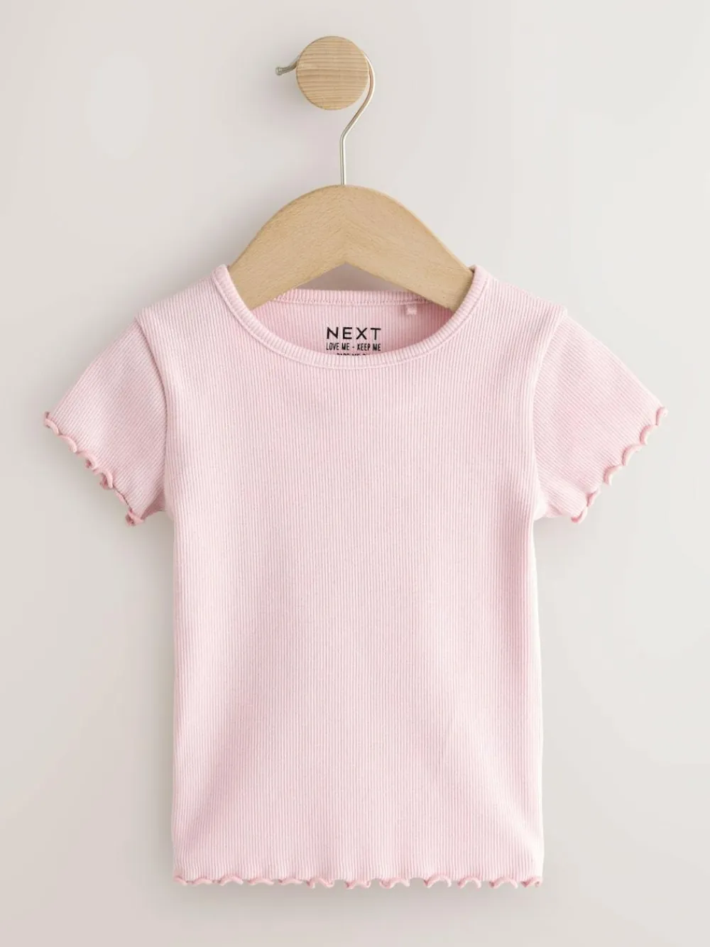 Next Pink Ribbed Short Sleeve Tops 5 Pack (3mths-7yrs)^ Baby Girls|Tops