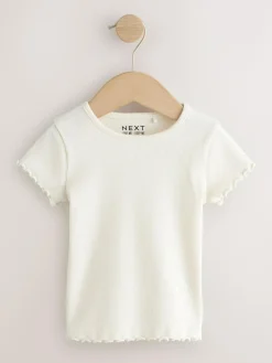 Next Pink Ribbed Short Sleeve Tops 5 Pack (3mths-7yrs)^ Baby Girls|Tops