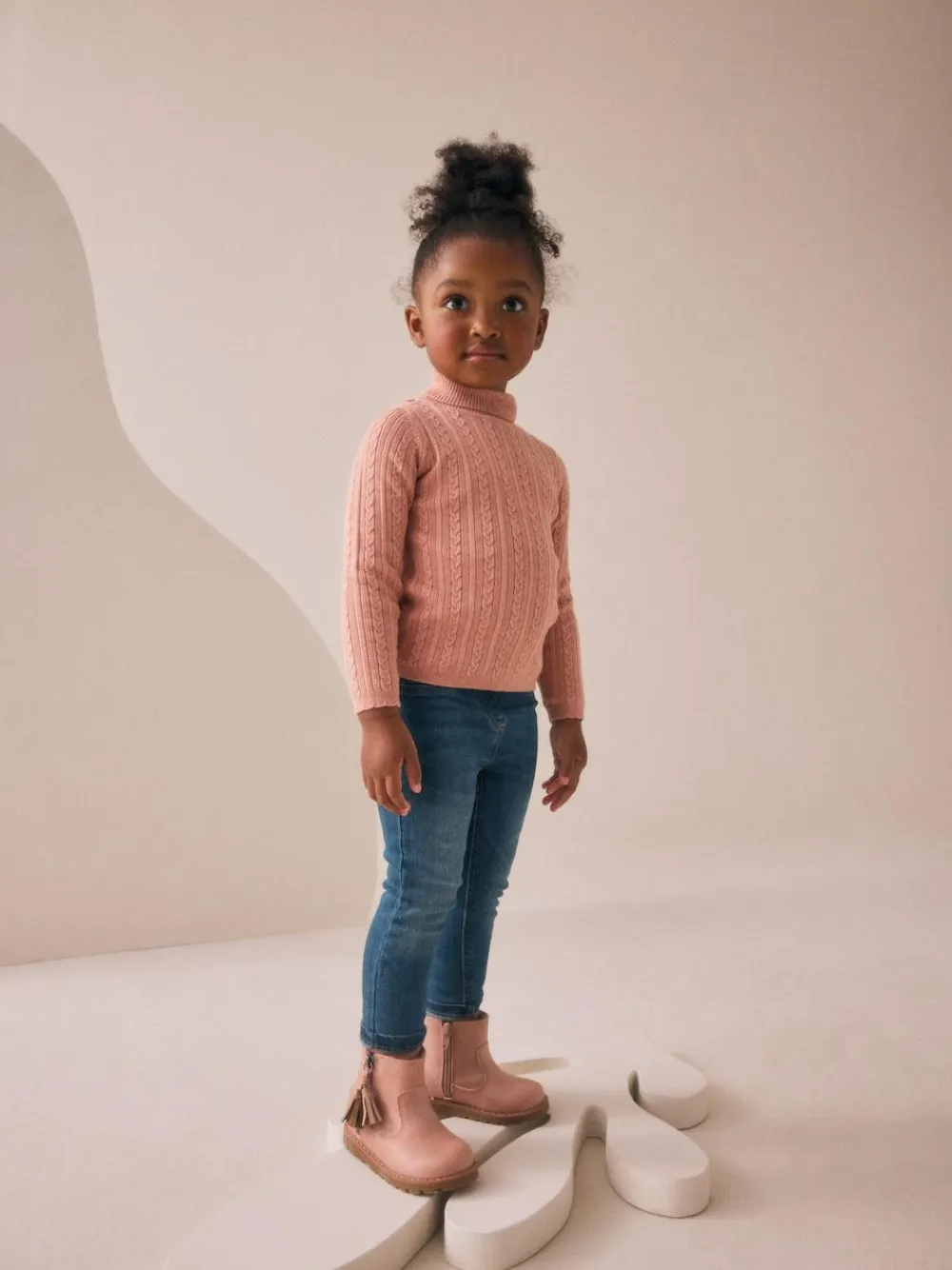 Clearance Next Pink Roll Neck Jumper (3mths-10yrs)