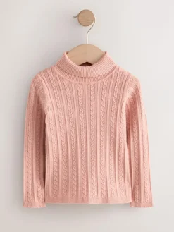 Clearance Next Pink Roll Neck Jumper (3mths-10yrs)